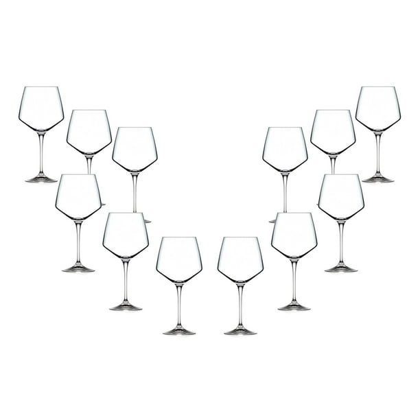 Aria Burgundy Stemmed Wine Glasses 25.25 Oz Modern Goblets Glassware Set of 4